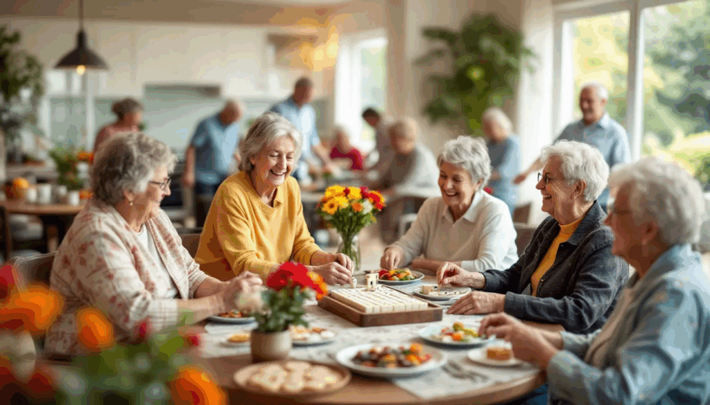 Common myths about retirement homes, illustrating misconceptions with visuals.