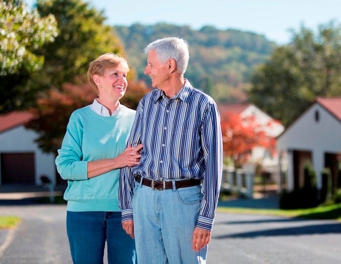 Couple enjoying their surroundings at Pisgah Valley Retirement Community