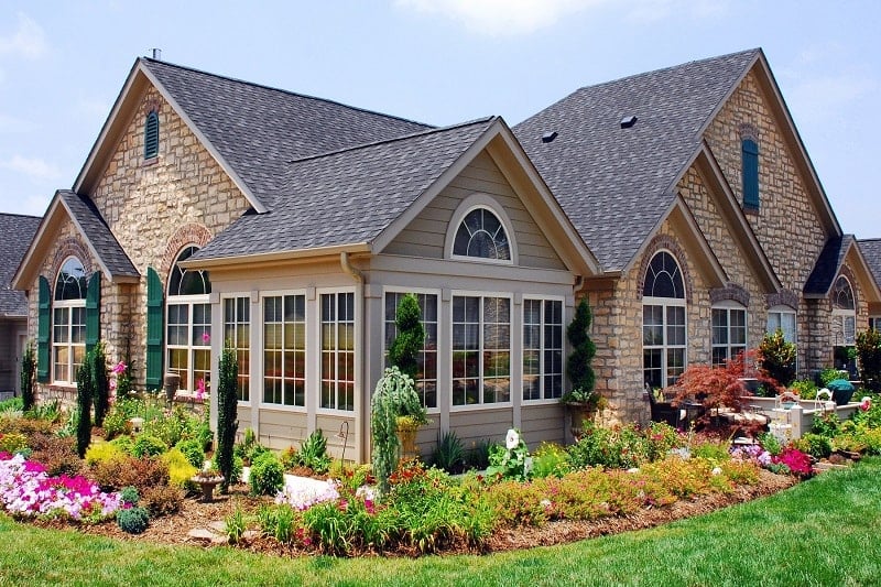 Wynnshire Ridge Active Adult Community in Hickory NC. Single Level home with rock features and landscaping.