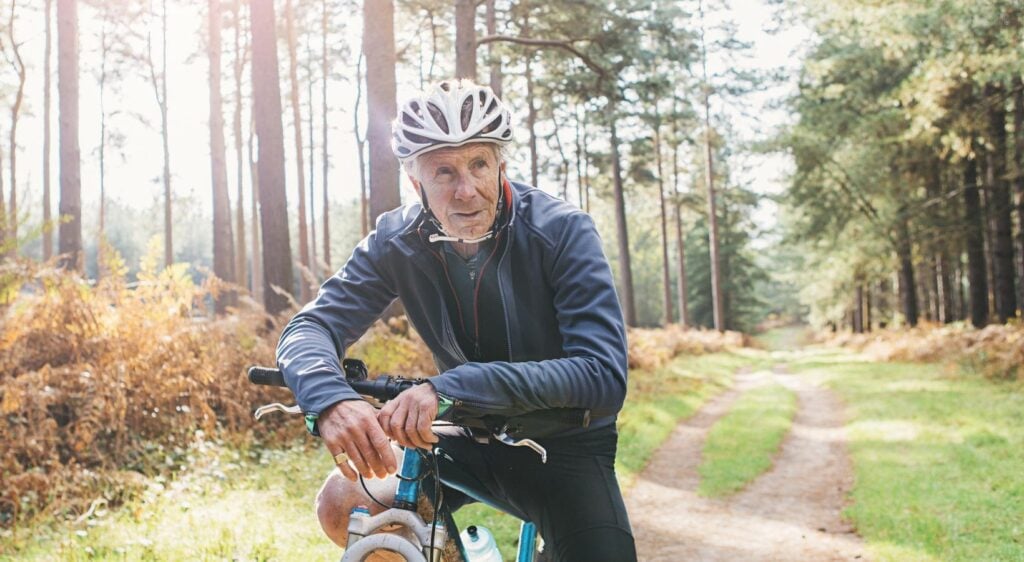 Man on bike at Weller at the Preserve